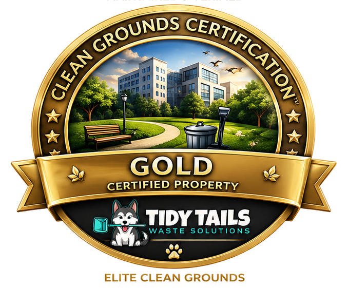 Gold Clean Grounds certified property badge